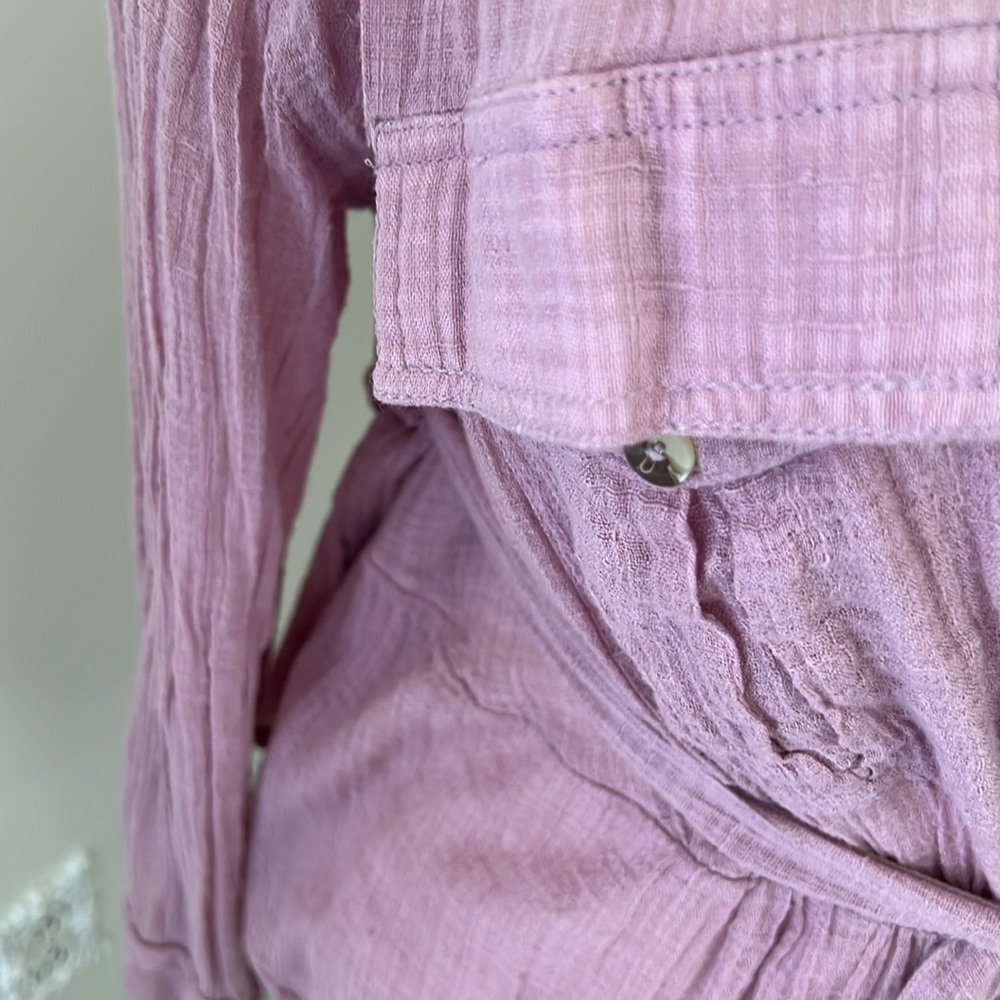 We The Free Gauze Safari Top Blouse - Picture 3 of 7